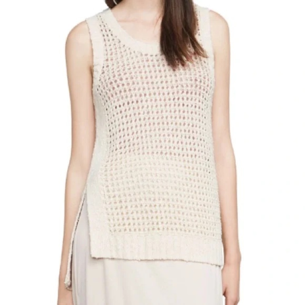Cream Sleeveless Crochet Top